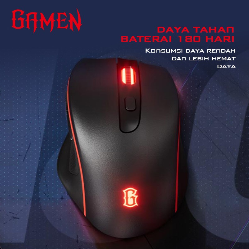 MOUSE GAMING TANPA KABEL GAMEN GM200W WIRELESS GAMING MOUSE 2400DPI ORIGINAL