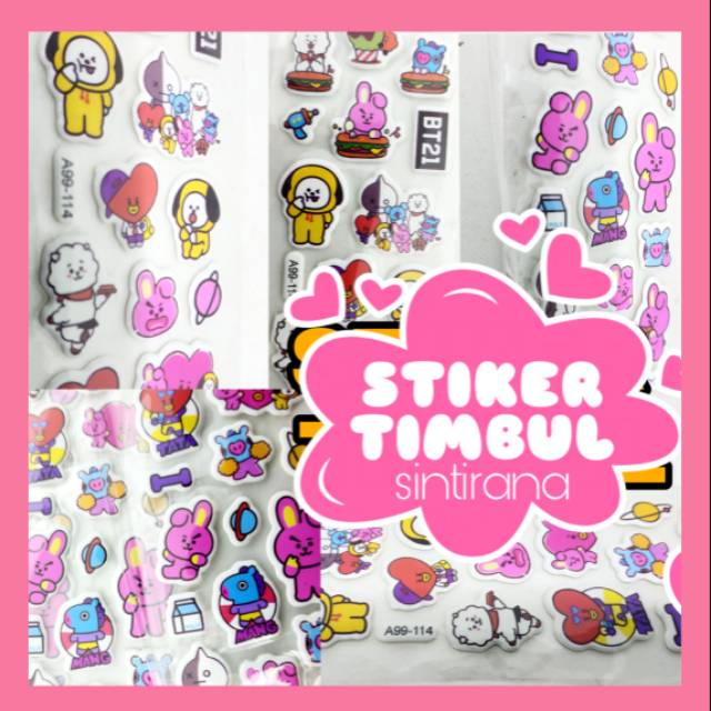 

STIKER BT21 TIMBUL BTS STICKER 3D