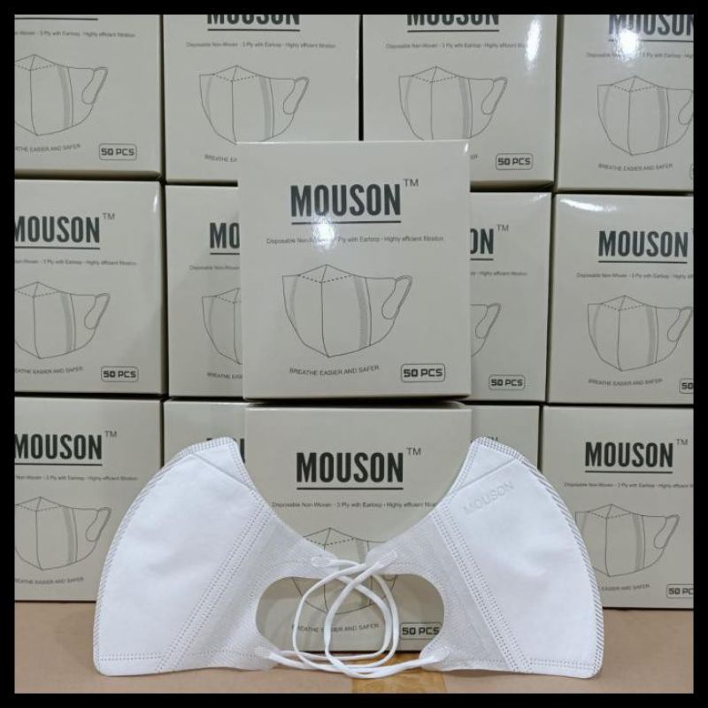 Masker Duckbill Mouson ISI 50pcs emboss MOUSON disposable facemask