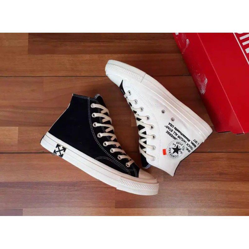 Sepatu Converse 70s HIGH BLACK CREAM x OFF WHITE Premium Murah