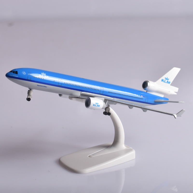 Klm MD11 Miniatur Diecast Pesawat Terbang Royal Dutch Bahan Metal Untuk Koleksi