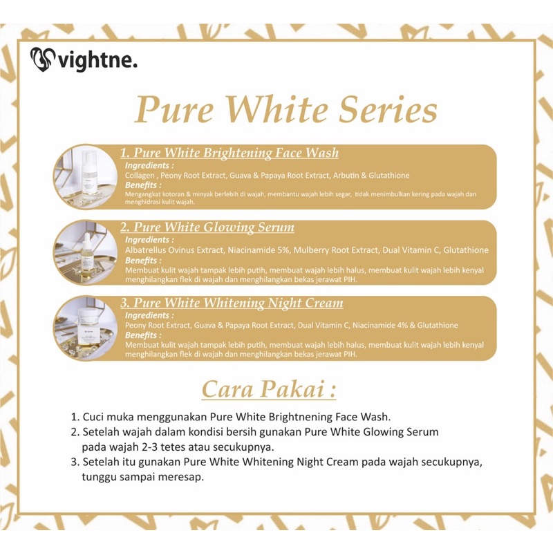 VAVL Pure White Brightening Glowing Series BPOM (Pemutih wajah,Penghilang Bekas Jerawat,Flek Hitam)