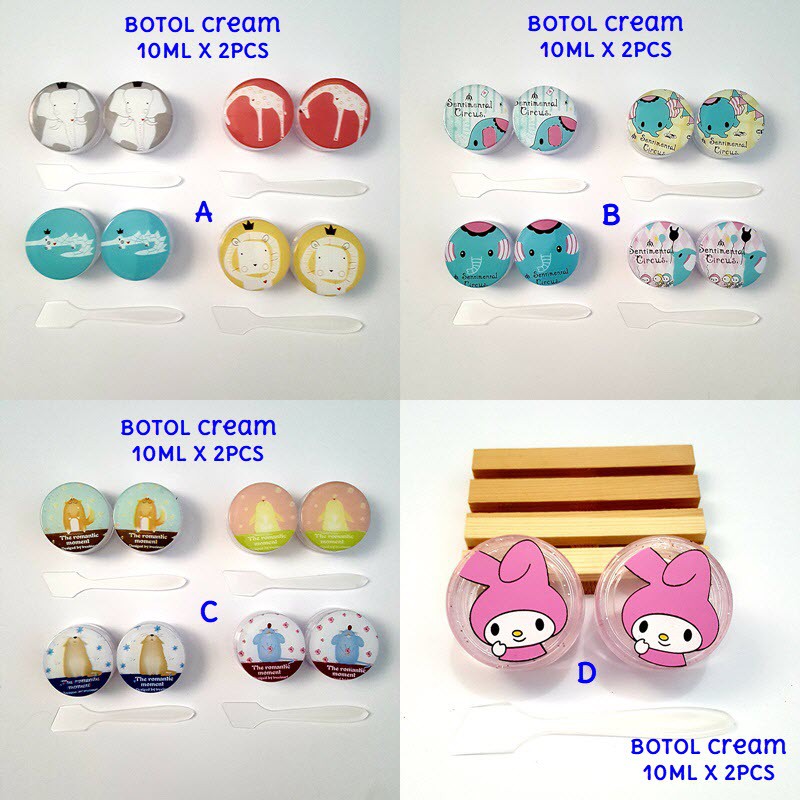 2Pcs Pot Penyimpanan Kosmetik Botol Cream Travel Bottle 2Pcs Pot Penyimpanan Kosmetik Botol Cream Travel Bottle