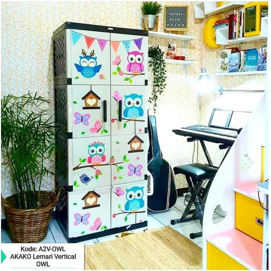  lemari  pakaian  plastik  akako 2 pintu a2v owl Vertical 