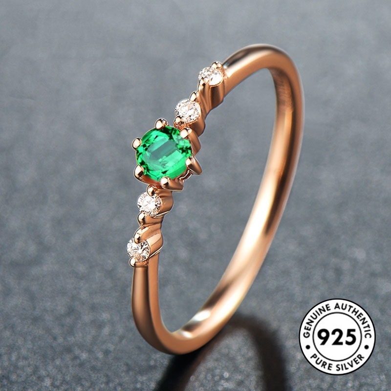 Cincin Bahan S925 Silver Warna Rose Gold Untuk Wanita