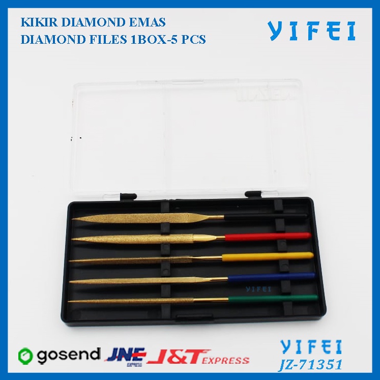 Kikir Diamond Set 5 Pcs/ Kikir Intan Emas/Kikir Emas/YIFEI-71351