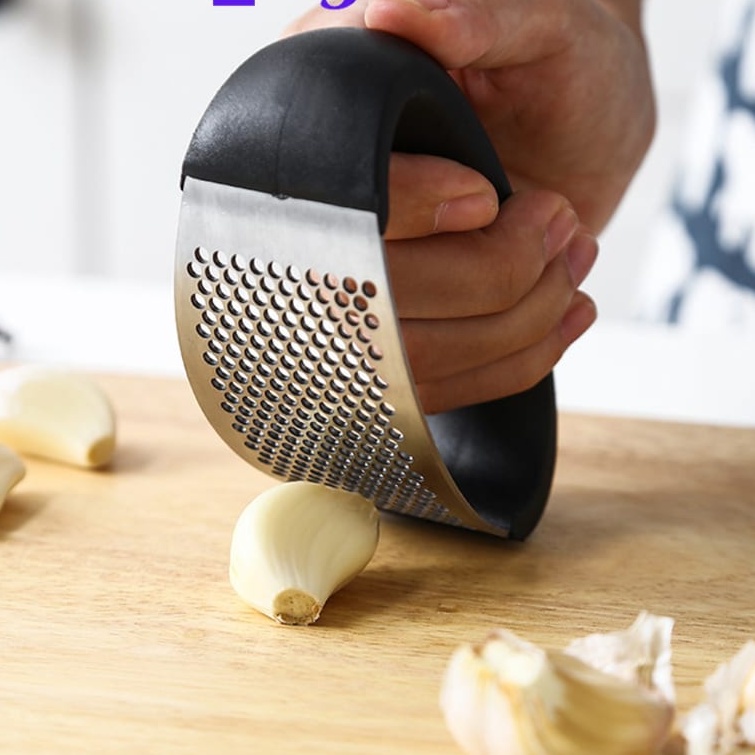 SH8 Alat Penghancur Penggerus Bawang Putih Garlic Presser Chopper Stainless Steel Parutan Alat Penghancur Bawang Putih Portable Garlic Presser EPOCH  A45 Black