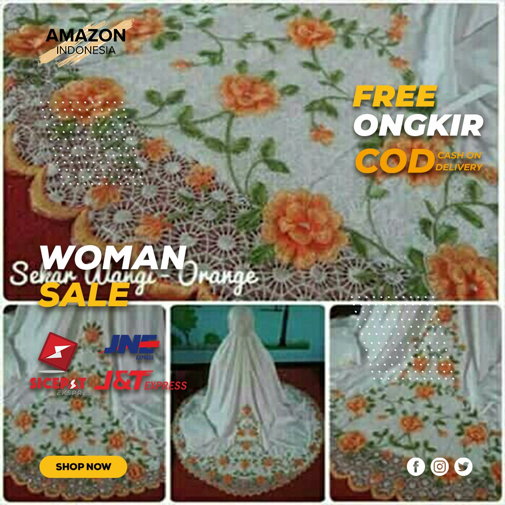 MUKENA WANITA DEWASA WARNA ORENS BAHAN SUTRA DINGIN TEBAL ORIGINAL BEST QUALITY BAGUS IMPORT MURAH