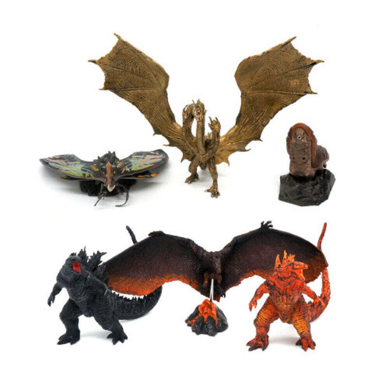 6pcs Monster King Godzilla Dinosaurus Mothra Ghidola Model Ornamen Tangan Ke Boneka