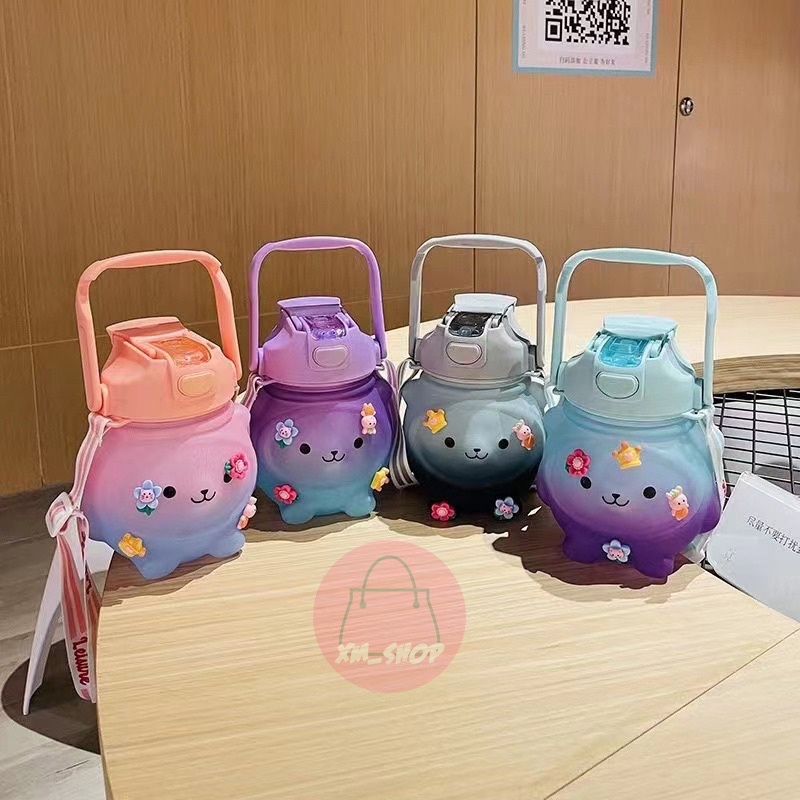 BOTOL MINUM ANAK SEKOLAH BOTOL PANDA BENING BOTOL MINUM LUCU FREE STIKER 1L