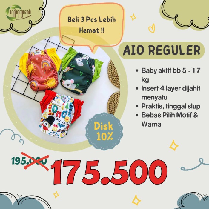Paket Hemat Clodi Ningrat Popok Kain Pampers Cuci Ulang Diskon Promo