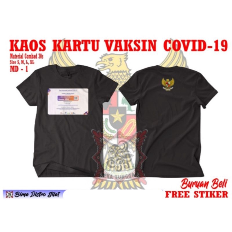 KAOS KARTU VAKSIN COVID 19 CETAK SATUAN