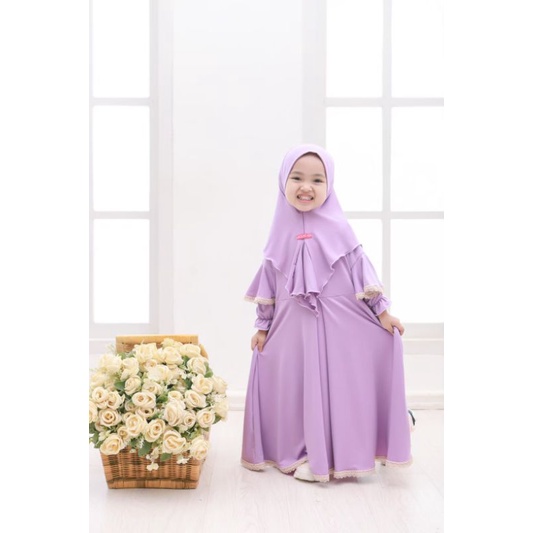 Gamis Anak Perempuan / Gamis Jyotti Original By Celycely / Gamis Anak Jersey / Gamis Anak Set hijab / Set Gamis Anak Perempuan / Baju Muslim Anak Perempuan / Pakaian Muslim Anak Perempuan / Gamis Anak Celycely / Gamis Anak Jyotti-Lilac