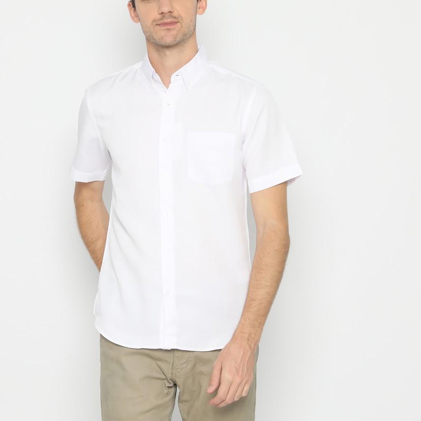 Platini Kemeja Polos Putih Pendek Polinosic 63014