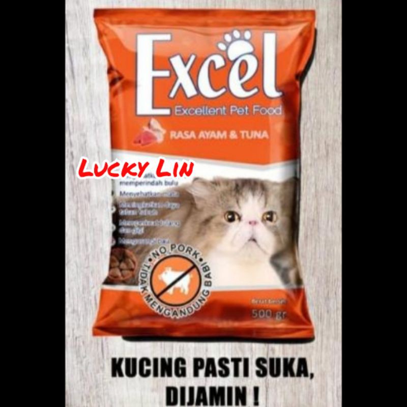 Excel Mother and Kitten 500gr Makanan kucing murah excel 500gr ikan tuna excel Mother &amp; kitten 500gr / no pork / makanan kucing halal / tanpa babi