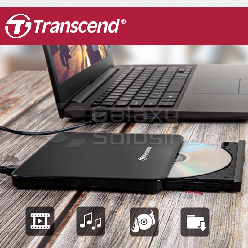 TRANSCEND 8XDVDS-K Slim Portable DVD Writer Optical Drive