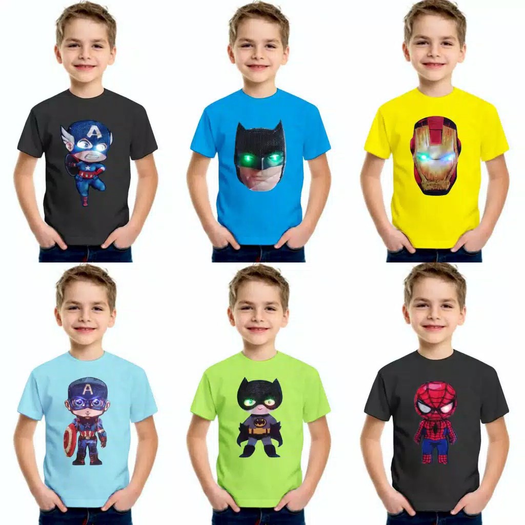 BANDUNG Kaos Anak  Led  Karakter Baju  Anak  Led  Cowok  Kaos 