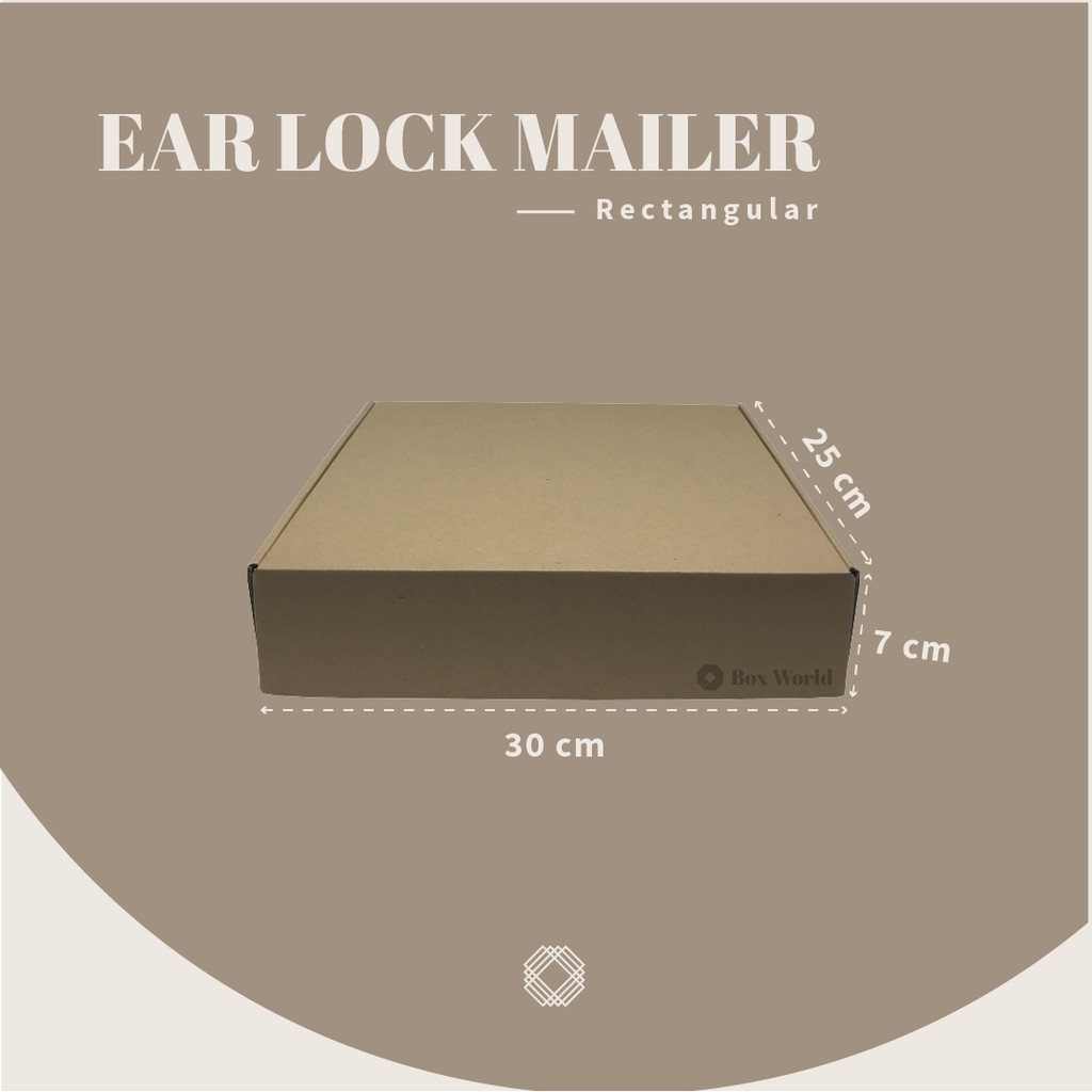 

Ear Lock Mailer 30x25x7|Karton/Kardus/Box/Packaging Makanan, Kue, Baju