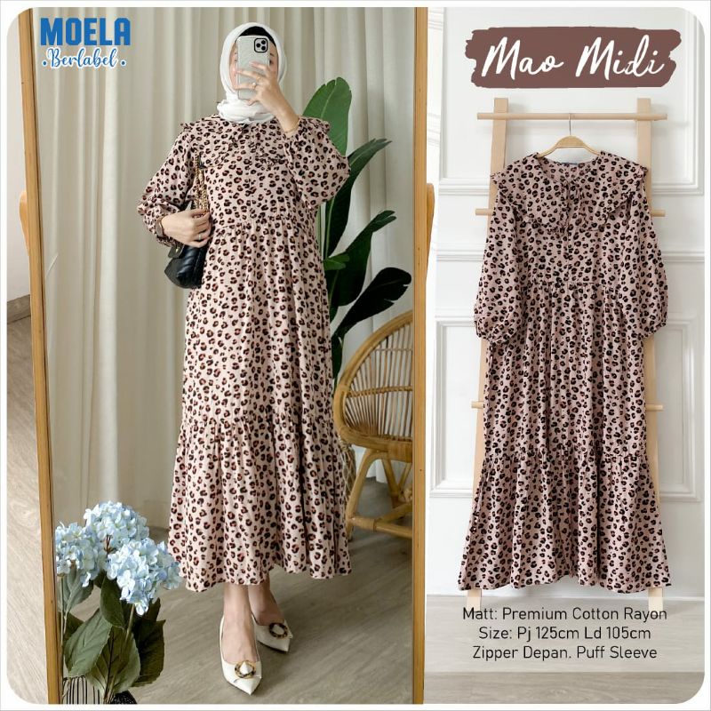 MAO LUMI MORI RAYU CELY RIMPI  MIDI DRESS BY MOELA
