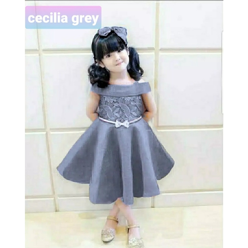 *[RXFK] Dress Cecilia Basic / Dress Anak Perempuan / Baju Dress Elegant / Dress Anak Cantik