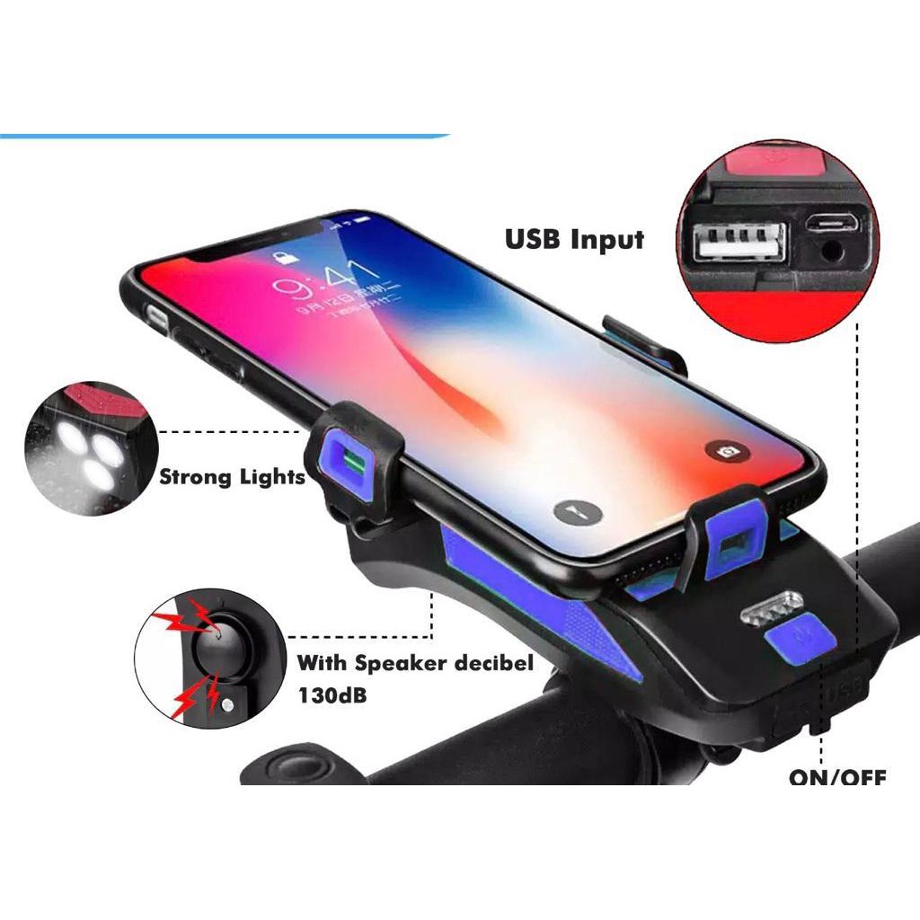 Lampu, Klakson, dan Tempat HP Handphone untuk Sepeda - Bicycle Lamp