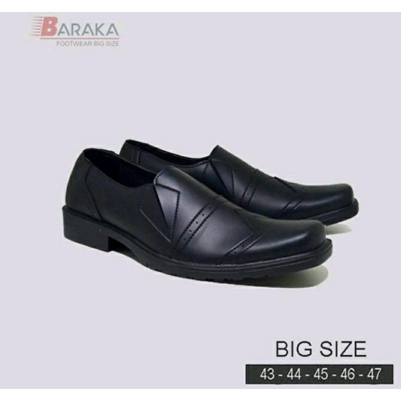 Sepatu OXPORD Big Size 43-47 Moccasin Bahan Kulit Ukuran JUmbo Bahan KULIT / Slip On Tali Hitam Pria Style Mewah, 44