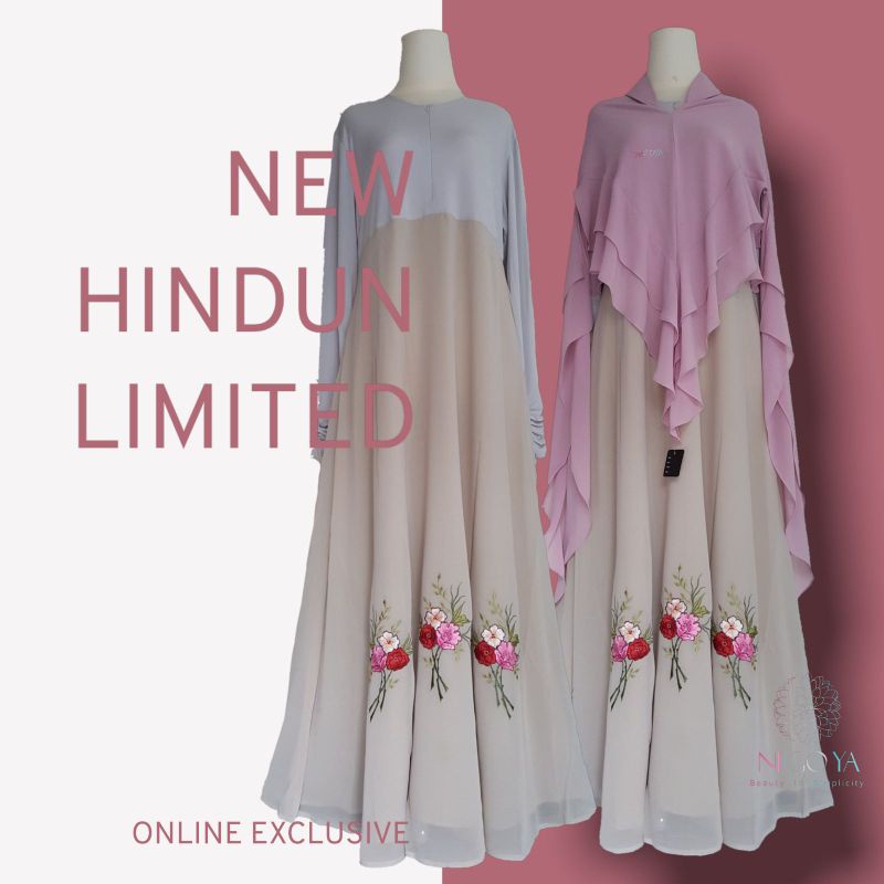Nigoya Syari Hindun Set Gamis Ceruti Embroidery - Baju Muslim Pesta Haji Umroh Swarovski