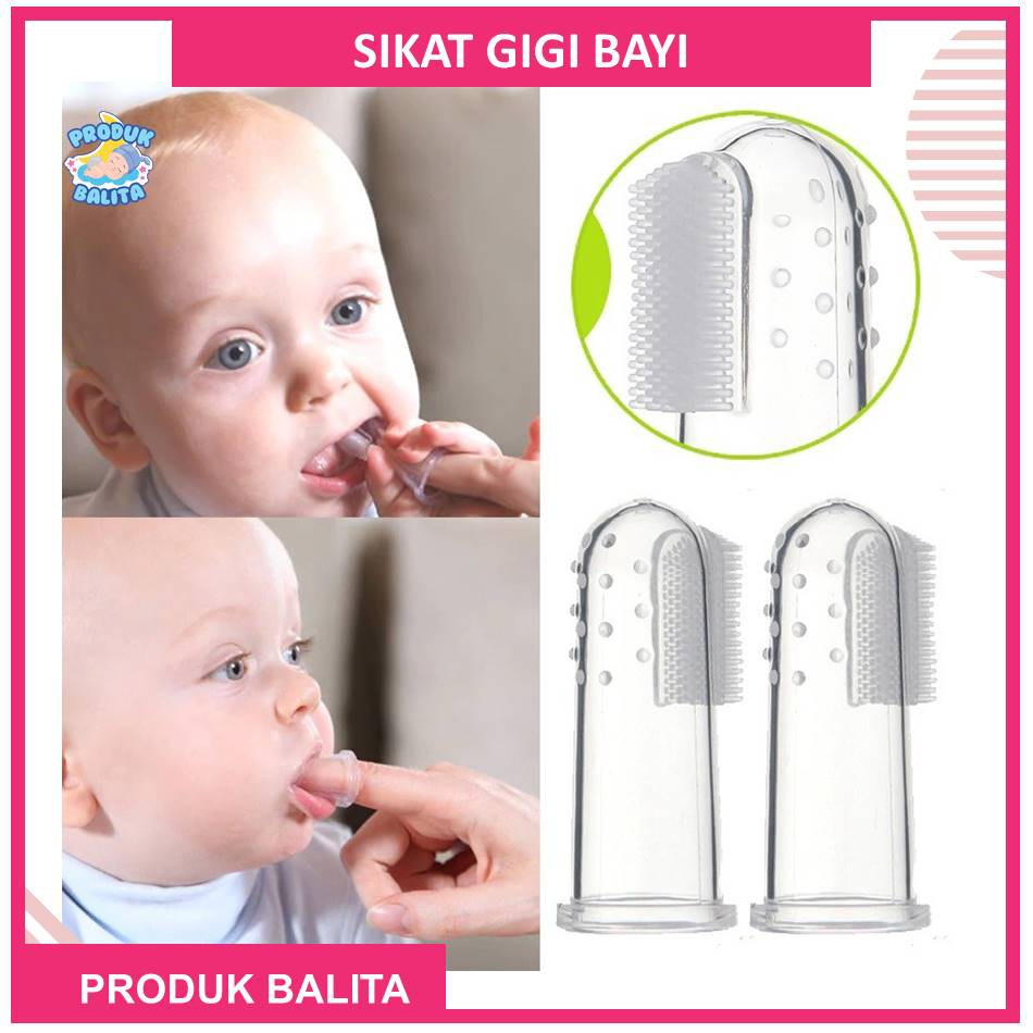 Sikat Gigi Bayi Silikon Sikat gigi Jari Bayi Finger Tooth Brush