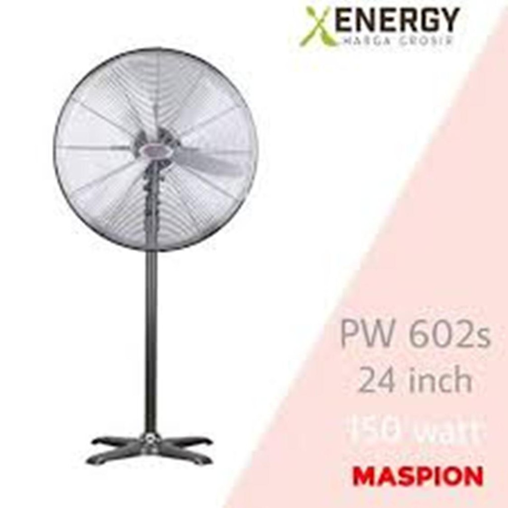 KIPAS ANGIN STANDING POWER FAN FULL BESI MASPION PW-602 S 24&quot;