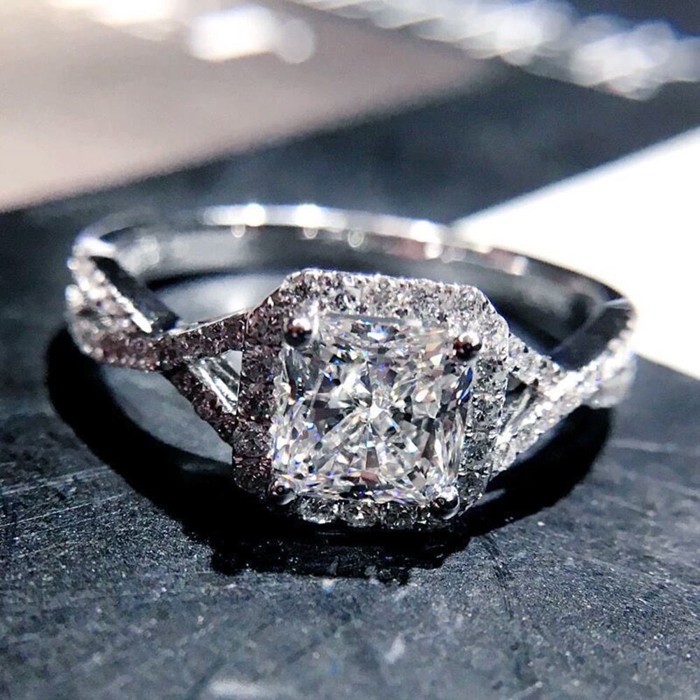 Hu Hu Hu Hu Hu Alat Bantu Pasang Kacamata♡ Cincin Wanita Hias Cubic Zirconia Gaya Mewahputri Untuk Pertunanganpernikahanhadiah