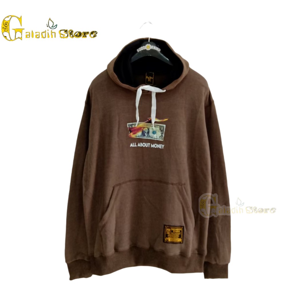 Hoodie Pria Distro original brand tebal Sweater Good Morning Dollar Mocca Unisex Cowok Cewek Terbaru