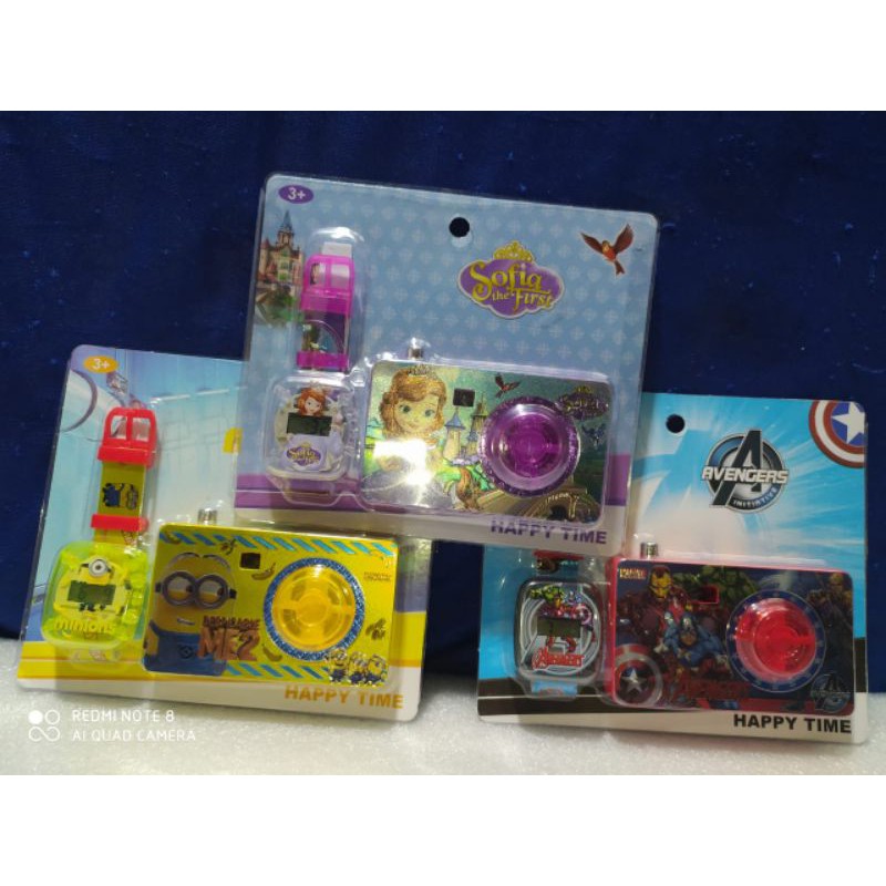 Mainan anak TERMURAH / Mainan anak anak /Kamera+jam karakter anak set