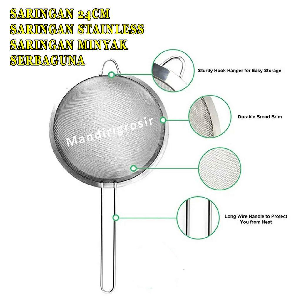 Saringan Stainless* Saringan* Saringan Minyak* Serbaguna 24cm