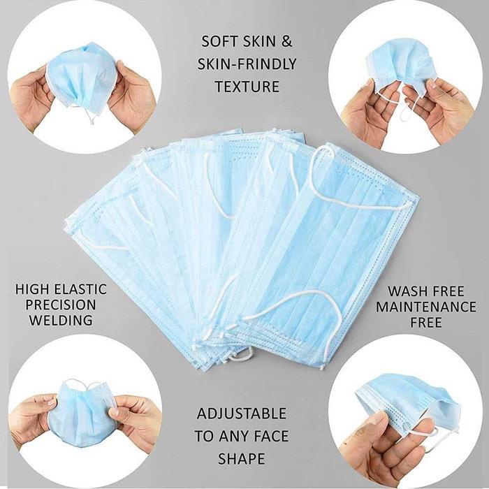 Disposable Face Mask/ Masker 3ply isi 50pcs