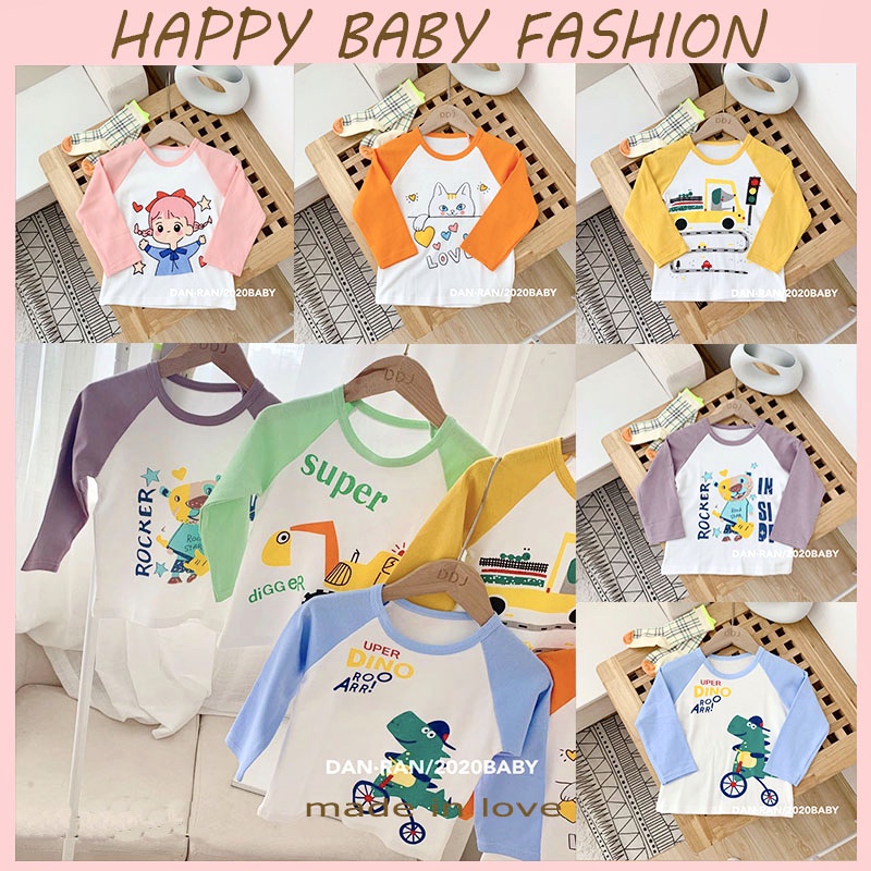 (1-6Tahun) CX01 Kaos Lengan Panjang Anak/Baju Anak Import/Motif Lucu/Bahan Katun Berkualitas