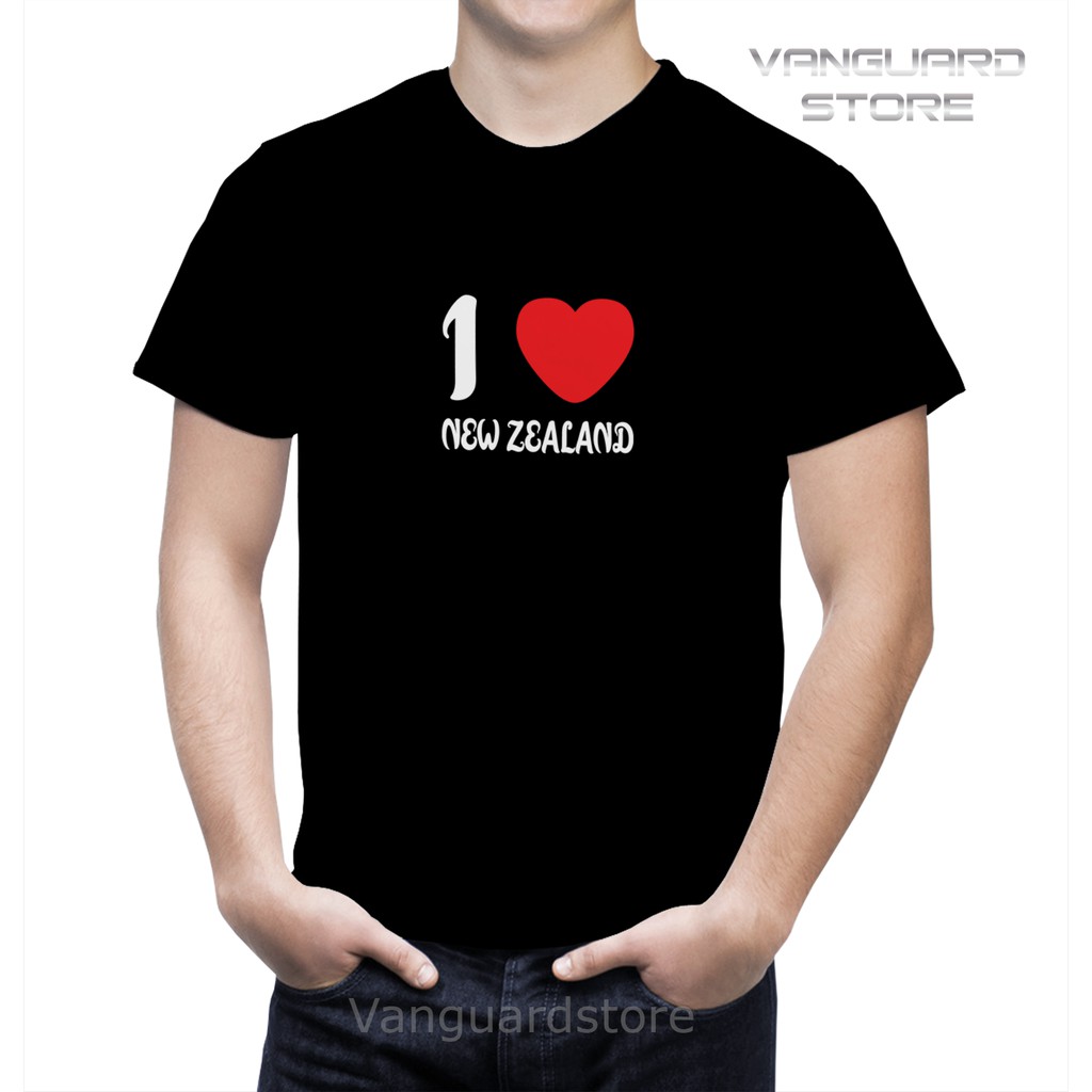 KAOS I LOVE NEW ZEALAND COMBED 20S COWOK WANITA PRIA COWO UKURAN BAYI - DEWASA JUMBO BIG SIZE 0 - 4XL