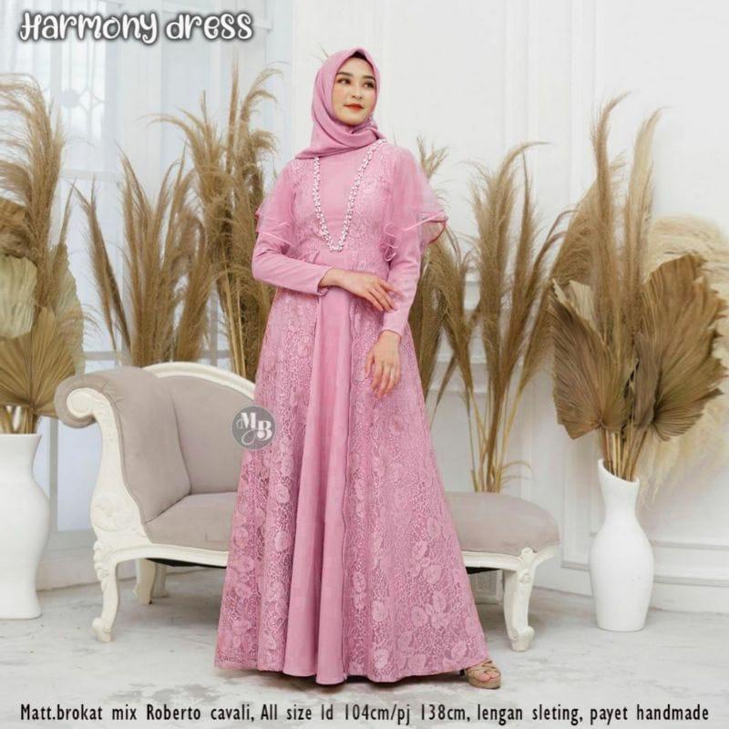 Gamis Muslimah Kondangan Pesta Gaun Simple Harmony Dress