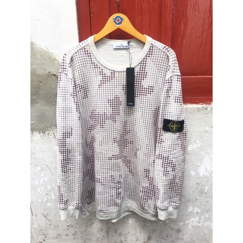 crewneck stone island grid camo