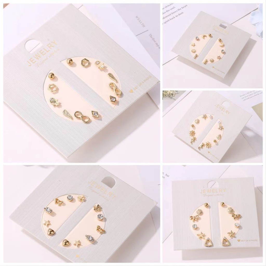 Set Anting Gaya Korea Untuk Wanita / Aksesoris Fashion Anting Set Gaya Korea Import