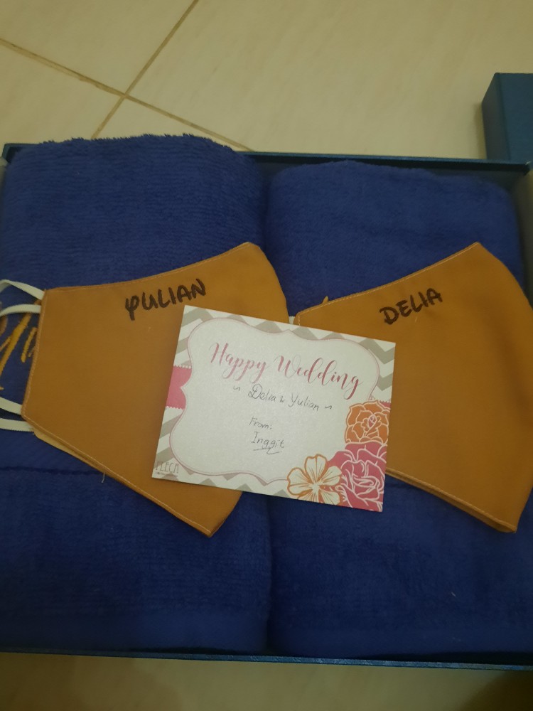 Fast Po Hamper Handuk Custom Nama Hadiah Pernikahan Seserahan Fleca Deluxe 50x100 Cm Giftbox