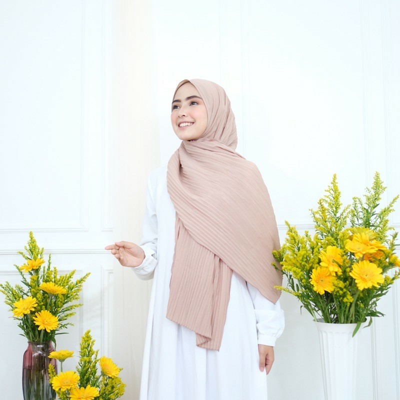 Pashmina Plisket Terbaru Hijab Pashmina Lidi CERUTY BABYDOLL PREMIUM Full Plisket | Hjb Oriani