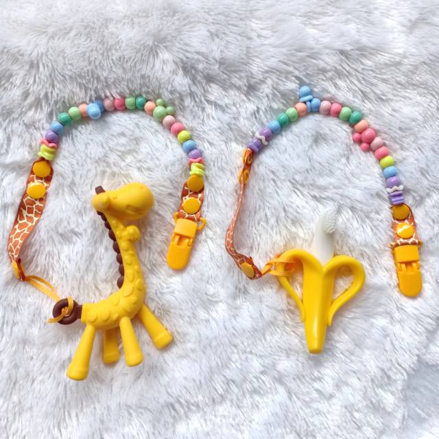 YELLOW Teether Jerapah Giraffe Banana Pisang  mainan 