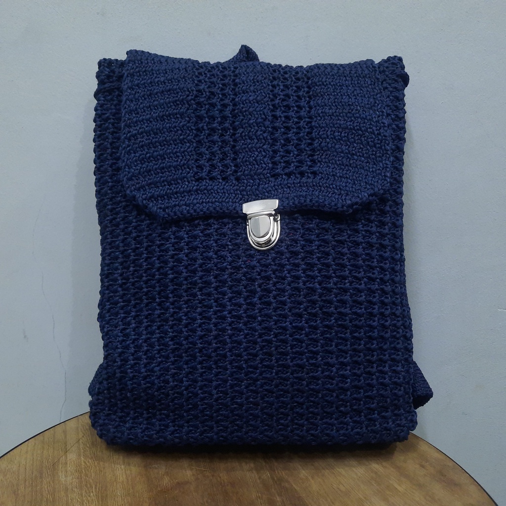Tas Ransel Rajut Camilia - SenjabyAtsa-Biru Navy
