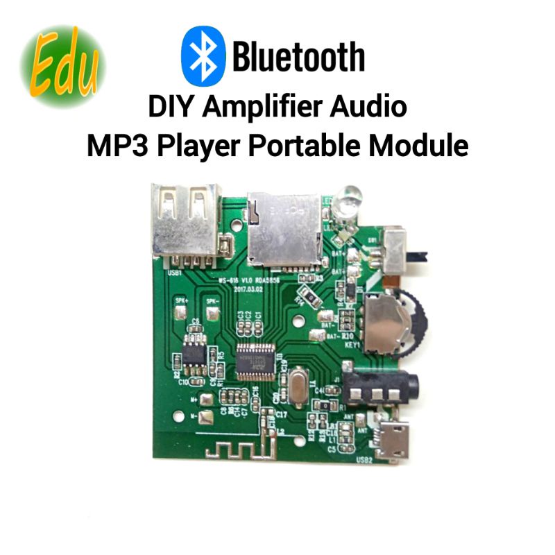 Modul Kit DIY Bluetooth Wireless Mini Power Amplifier Audio MP3 Player Portabel
