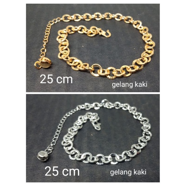 RJJ058. Gelang kaki xuping wanita lapis emas ukuran 25 cm