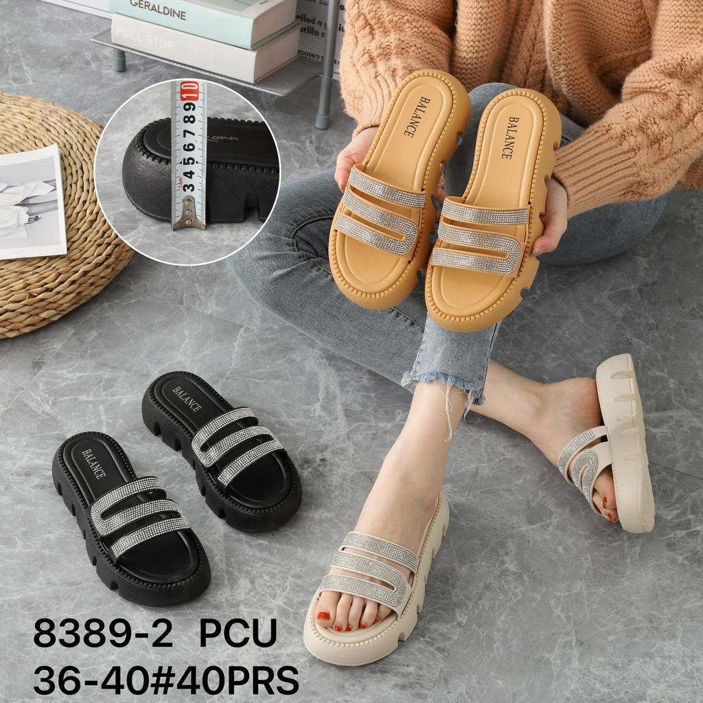 Sandal Wedges Wanita Jelly Import selop Gliter Balance 8389-2