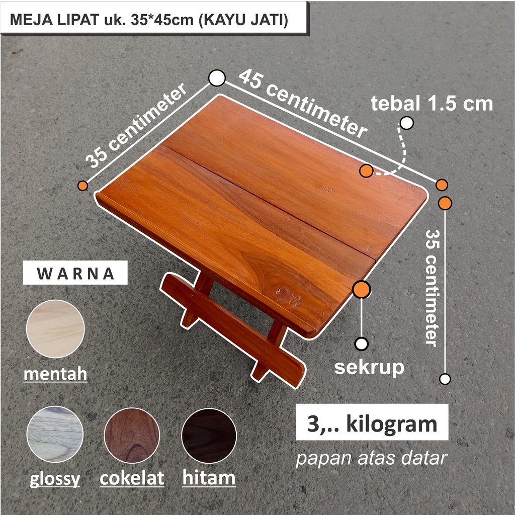 Jual Meja Lipat Uk X Kayu Jati Shopee Indonesia