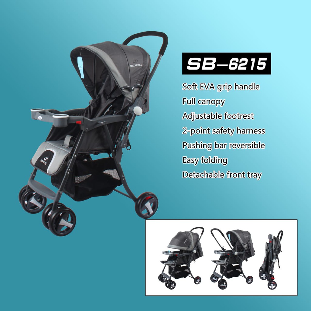 SPACEBABY Stroller SB 5011/6202/6211/SB 6215/SB 6216/SB 325-1/SB 329-1 Kereta Dorong Bayi Hadap Depan Belakang-5