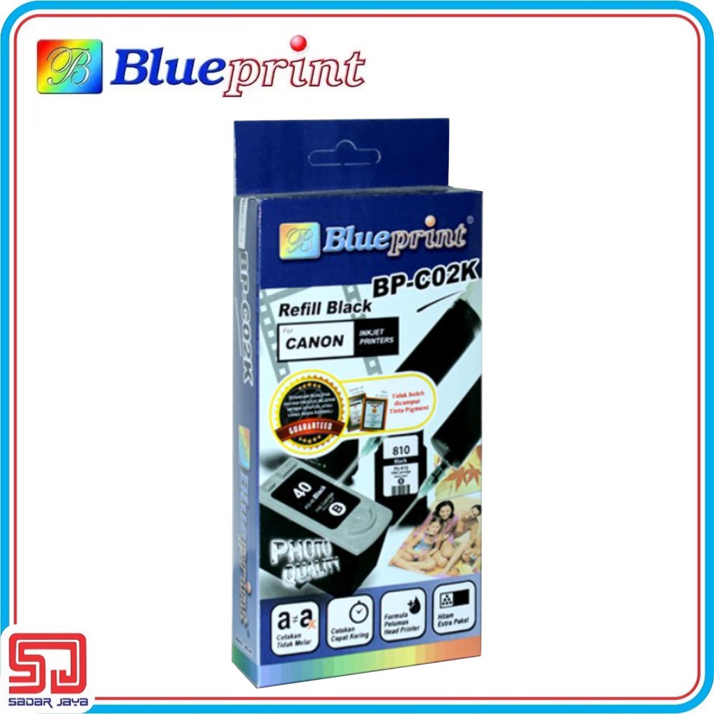 Blueprint BP-C02K Tinta Canon Black Suntik Refill Tinta Isi Ulang