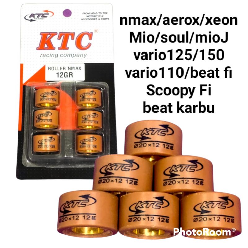 Roller Racing KTC original roller matic nmax vario125 aerox pcx beat mio tersedia untuk semua matic KTC